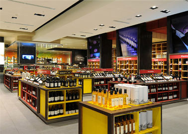 China Rotwein-hölzerner Ausstellungsstand-Schaufenster-Schaukasten für Speicher-Geschäfts-Einkaufszentrum fournisseur