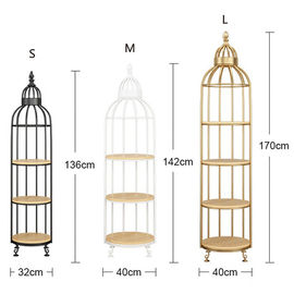 Innenausstattungs-Metallpräsentationsständer und Stand-kreatives Vogelkäfig-Form-Blumen-Regal fournisseur